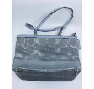 Coach Gray Jacquard Fabric Long Strap Tote Bag thumbnail 7