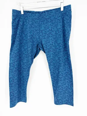 PACT Cropped Printed‎ Leggings Women's XL Blue Activewear thumbnail 2