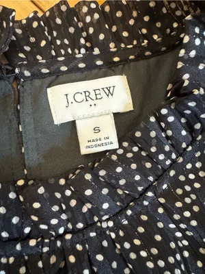 EEUC J. Crew sleeveless black polka dot top size small thumbnail 2