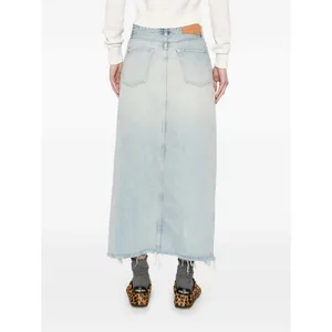 7 For All Mankind‎ Distressed Asymmetrical Denim Maxi Skirt Size 27 thumbnail 3