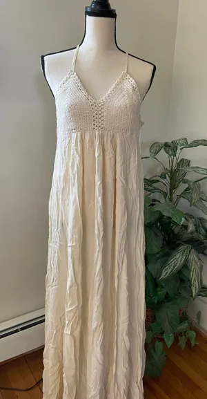 Lulus Crotchet Detail Maxi Dress thumbnail 3
