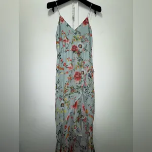 $395 Alice+Olivia Mabel Light Blue Floral Midi Dress 0 thumbnail 5