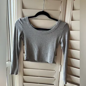 Amazon Y2k Skinny Long Sleeve Backless Crop Top Square Neck Bodycon Shirt thumbnail 5
