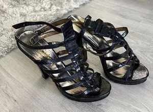 Sam Edelman Black Strappy High Heel Sandals Size 8.5 thumbnail 1