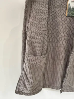 Avalanche Hawthorn Cabled Fleece Jacket NEW Gray Small thumbnail 6
