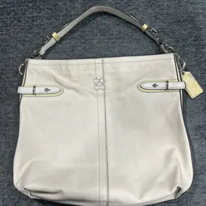 Coach Colette Signature Hobo Bag Leather Cream Shoulder Strap Casual Work Travel thumbnail 1