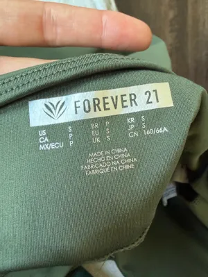 Forever 21 womens Olive Green bodysuit romper size small thumbnail 3