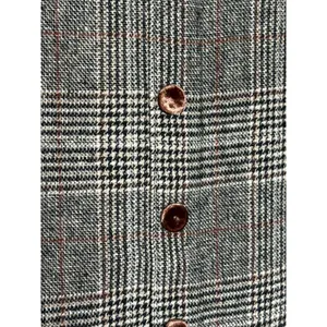 Bagatelle Plaid Mini Skirt Large Velvet Trim Button Front Heritage Preppy thumbnail 4