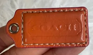 1.5" COACH Orange Pink Fob Bag Charm Hang tag Hangtag thumbnail 1
