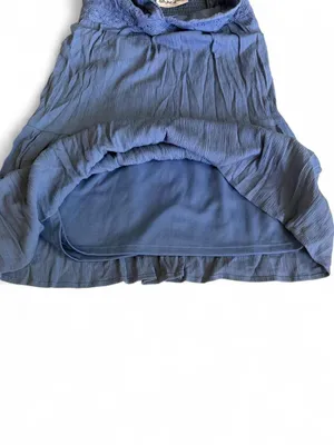 No Boundaries Dusty Blue Eyelet Mini Dress XS thumbnail 5