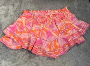 Aerie Pink and Orange Ruffled Skort thumbnail 1