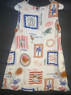 Paper Heart M Linen Blend Tunic Top Aperol Spritz Capri Coastal Resort thumbnail 1