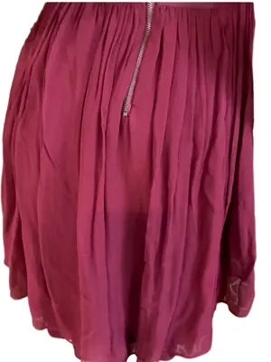 Alice & Olivia Burgundy Silk Chiffon Strapless "Mckell" Dress (10) thumbnail 9