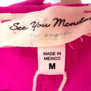 See You Monday Halter Mini Dress Women M Pink Barbiecore Y2K Minimalist Feminine thumbnail 4