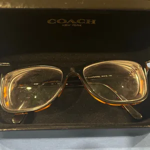 Coach Black and Brown Tortoise Frame Eyeglasses Frame and Coach Hard Case only. thumbnail 1