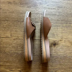 Dr. Scholl's Island Icon Shoes Tan Sandal Slip On Buckle Slide US Size 9 thumbnail 3