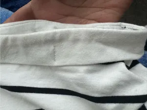 Honey Peach Striped Crewneck Tee - Black & White thumbnail 7