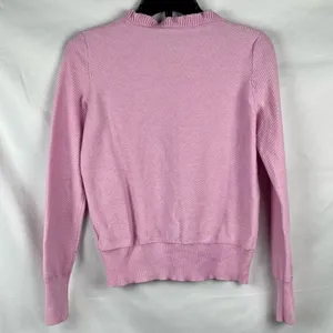 J. Crew Women’s Pink Ruffle Mock Turtleneck Sweater XS thumbnail 2