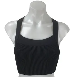 Aritzia Babaton Black Sculpt Knit Yoga Gym Athletic Activewear Crop Tank Top XS thumbnail 1