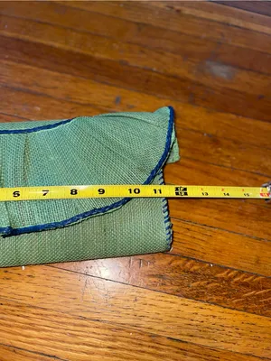 NWT Mud Pie Green Pleated Card Holder with Navy Trim thumbnail 5