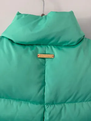 Lilly Pulitzer Isabelle Teal Green Sleeveless Down Filled Puffer Vest S thumbnail 6