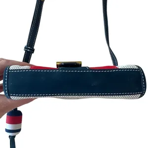 Tory Burch Maritime Stripe Crossbody Canvas Red‎ Ivory Nautical thumbnail 7