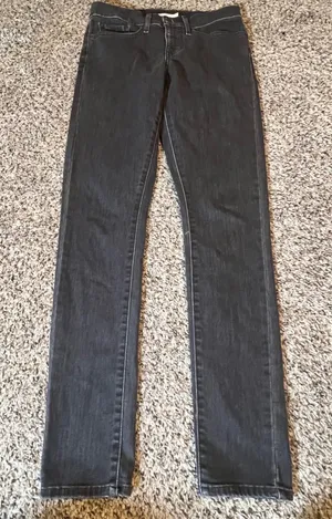Levis 311 Shaping Skinny Jeans Womens 27 Charcoal Black Mid Rise Stretch‎ Denim thumbnail 1