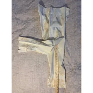 DKNY Womens Floral Print Cropped Pants Cream Tan Side Zip Stretch Trousers thumbnail 5