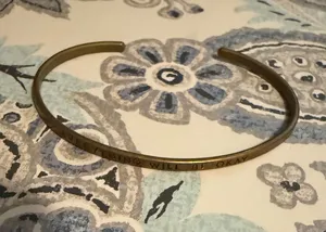 Gold Inspirational Open Cuff Bracelet thumbnail 1