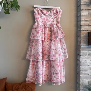 LULUS Pristine Cutie Floral Organza Bustier‎ Midi Dress thumbnail 2