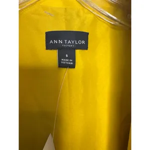 Ann Taylor Open Front Cropped Blazer Lemon Curry Yellow Small Jacket Career S thumbnail 2