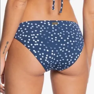 Roxy Printed Beach Classics Blue Indigo Polka Dot Side Strap Bikini Bottoms‎ XL thumbnail 3