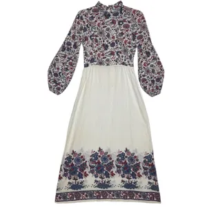 1970s Connie Sage Floral Prairie Empire Waist Maxi Dress Balloon Sleeves XS/S thumbnail 2