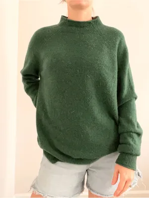 J. Crew Deep Green Wool Roll Neck Sweater thumbnail 3