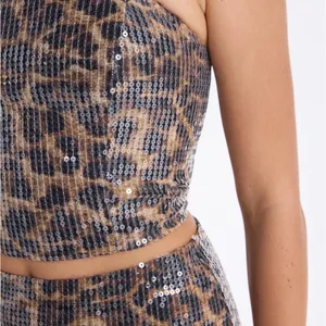 No Boundaries Snake Print Sequin Skirt Set thumbnail 5