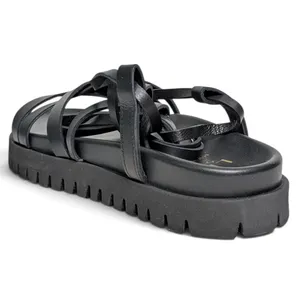LITA by Ciara Black Leather Gladiator Lug Sole Sandals Goth Bikercore EU 39 NIB thumbnail 4