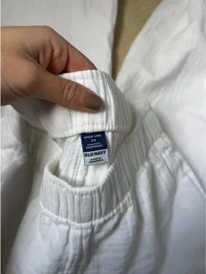 Old Navy Linen Pants Wide-Leg white thumbnail 5
