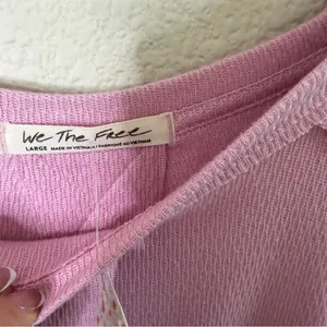 NWT Free People We the Free Oversized Snowy Thermal in‎ Mink Tink Womens Size L thumbnail 6