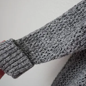 Madewell Grey Marled Knit Open Weave Crew‎ Neck Sweater Size Medium thumbnail 3