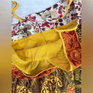 Daytrip Slip Dress Multicolored Boho Paisley Crochet Waistband Spaghetti Straps thumbnail 11