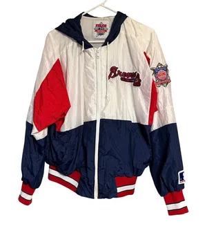 Vintage Atlanta Braves‎ Windbreaker Women's Medium thumbnail 1