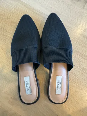 Steven New York Vende knit mule point toe flats black size 9 thumbnail 7