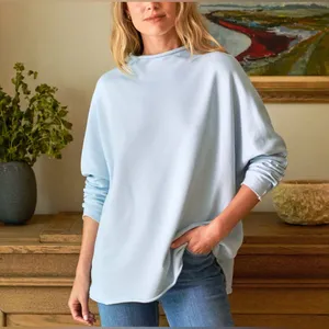 Frank & Eileen $228 Effie Baby Blue Funnel Neck‎ Capelet Triple Fleece Sweater thumbnail 8