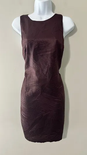 Ali Ro Women Dress Size 6 Plum‎ Textured Sheath Sleeveless Knee Length thumbnail 1