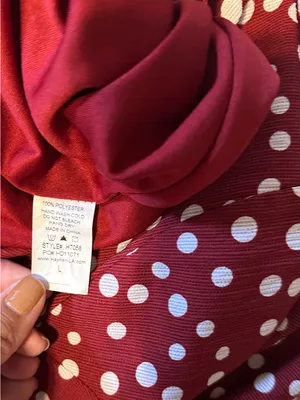 Hayden Los Angeles V-Neck Burgundy Polka Dot Button-Front Jumpsuit thumbnail 16