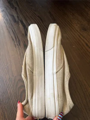Vans Women's Canvas Sneakers in Tan with White Sole thumbnail 5