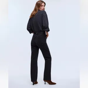 NWT Madewell Limited-Edition‎ Drop: The Studded '90s Straight Jean size 26 black thumbnail 10