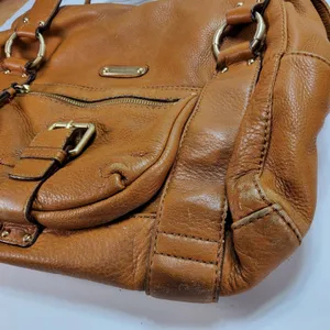 Michael Kors Rust Brown Multi Pocket‎ Pebbled Leather Shoulder Bag Y2K Hobo thumbnail 3
