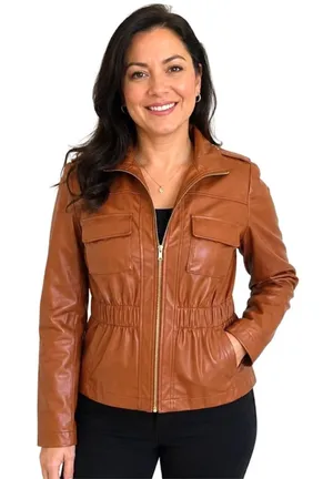 New York & Company Faux Leather Moto Jacket Size Large NWT thumbnail 1
