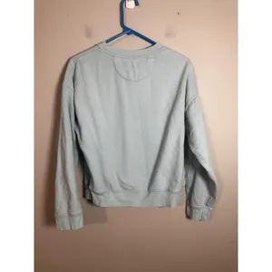 American‎ Eagle Womens Light Blue Embroidered Daisy Crewneck Sweatshirt Small thumbnail 4